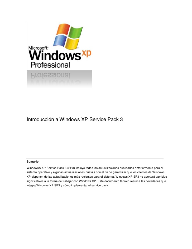 windows xp service pack 1&2
